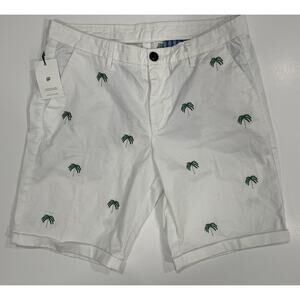 Sun 68 palm-tree embroidered Bermuda shorts Size 33